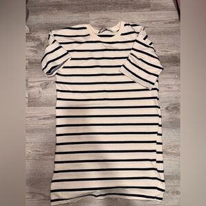 Zara White and Black Striped Mini Dress